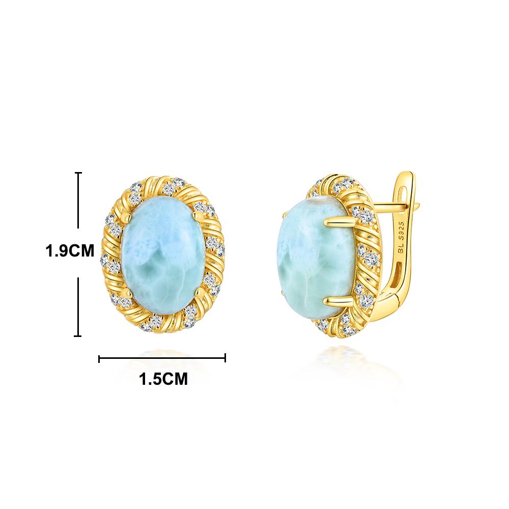 Nové prsteny náušnice přívěsek ze sterlingového stříbra 925 Přírodní drahokam larimar pravý drahokam dámské jemné šperky pro Zásnubní dárek