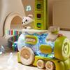 Kids Domino Train Toy Automatic Domino Thrower Sound Light Effect Toddler Building Blocks Projection Educational Gift