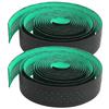 Punching Style 1Pair Road Bike Handlebar Tapes NonSlip Bicycle Handle Bar Wrap Belt(Black Green )