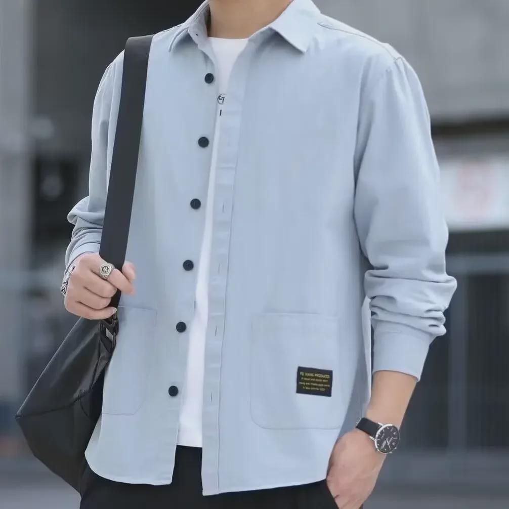 Men's Summer Casual Three-Quarter Sleeve Solid Color Shirt