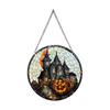 2D Halloween New Cat Witch Window Sunlight Catcher Acrylic Colorful Film Colorful Pendant Wall Decoration