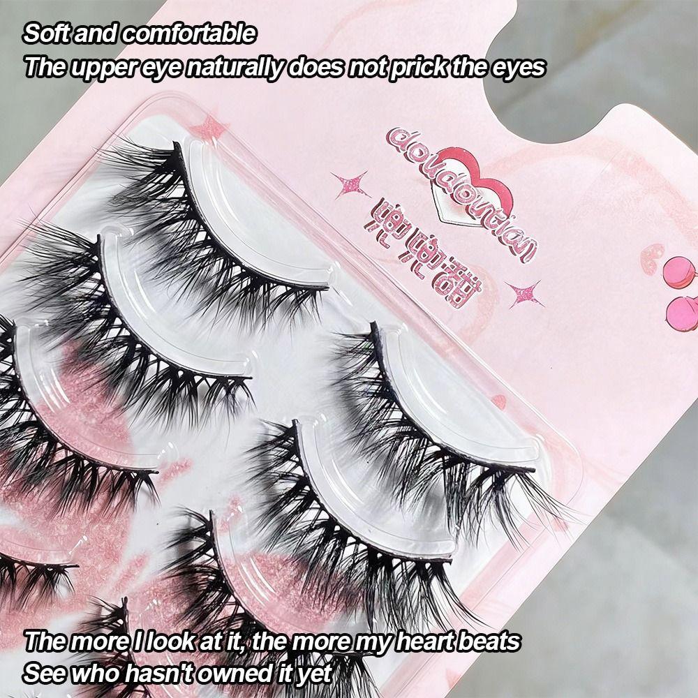 3D Silk Fiber Eyelash Extension Thick Cross Voluminous Lashes Woman's Fashion False Eyelashes