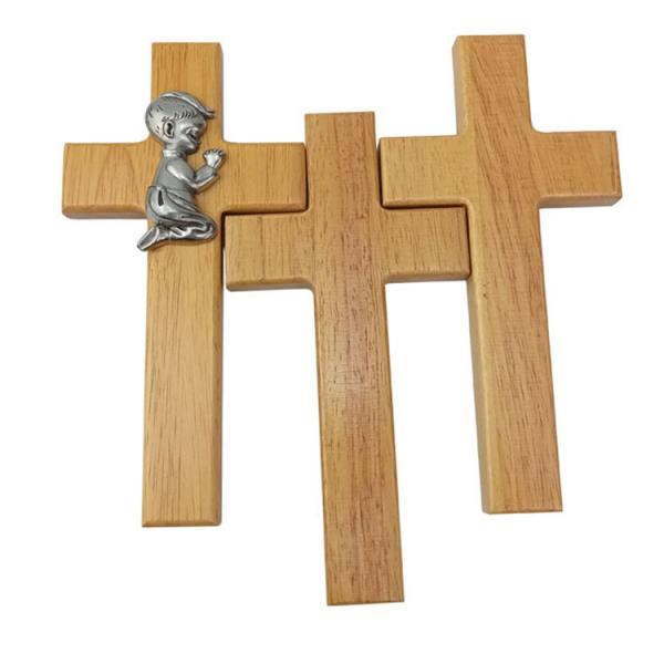 Wooden Wall Crucifix Cross Elegant Home Decorations Item Rustic Cross Pendant for Room Decoration and Entrance