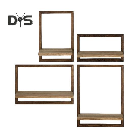 2/4Pcs Wooden Floating Shelf Storage Racks Smooth Edge Burr Free Simple Installation Wall Storage Shelves Display Shelf Set