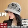 Elderly Women's Hat Autumn Winter Bucket Hat, Plush Lining Warm Thickened Knitted Cotton Beanie
