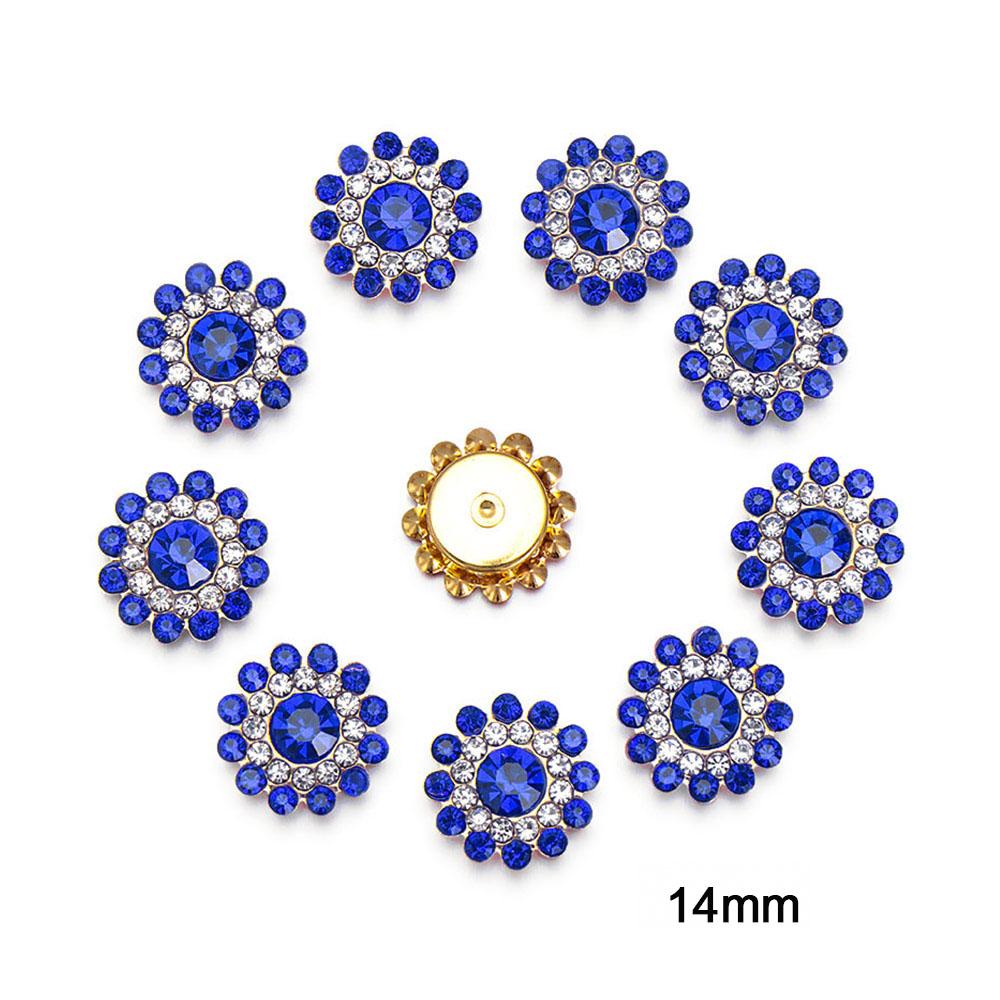 10PCS 16mm Rhinestone Snowflake Buttons DIY Craft Flatback Plating Pearl Buckle Clothing Decoration Hairpin Accessories