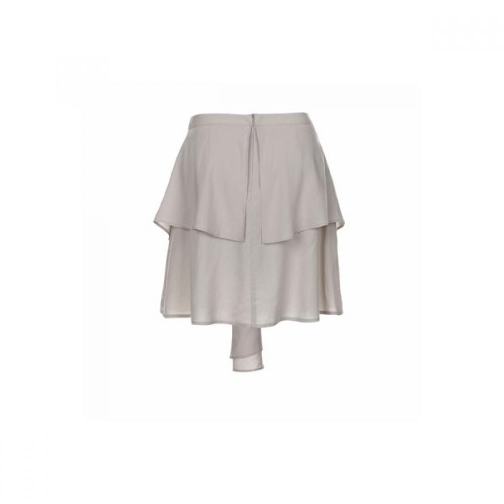 Bermudagrass Light Layered Ruffle Skirt Beige