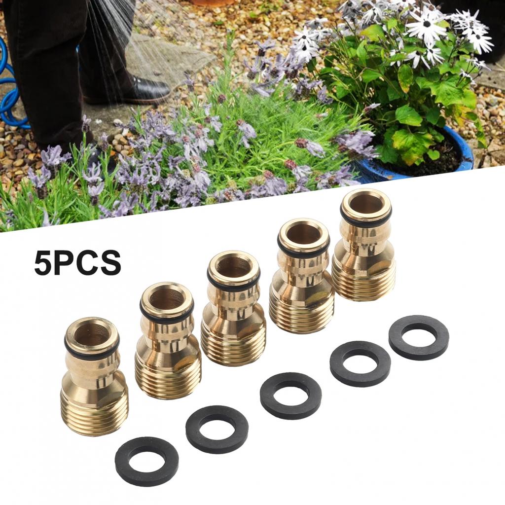 Messing Schlauchhahn Adapter Set 5 Stück Außengewinde 12mm Anschluss 12 Extern Schnell