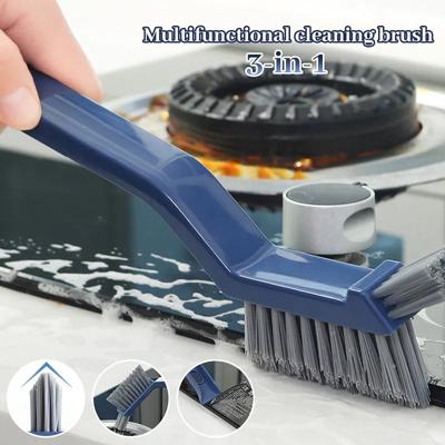 Spazzola per fessure 3 in 1 Spazzola per pulizia del pavimento Spazzola per fessure per piastrelle per vasca da bagno a parete Spazzola a setole dure Spazzola per pulizia del bagno