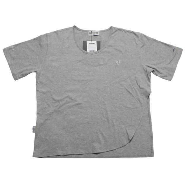 Godique Asymmetrical Basic T-Shirt Gray