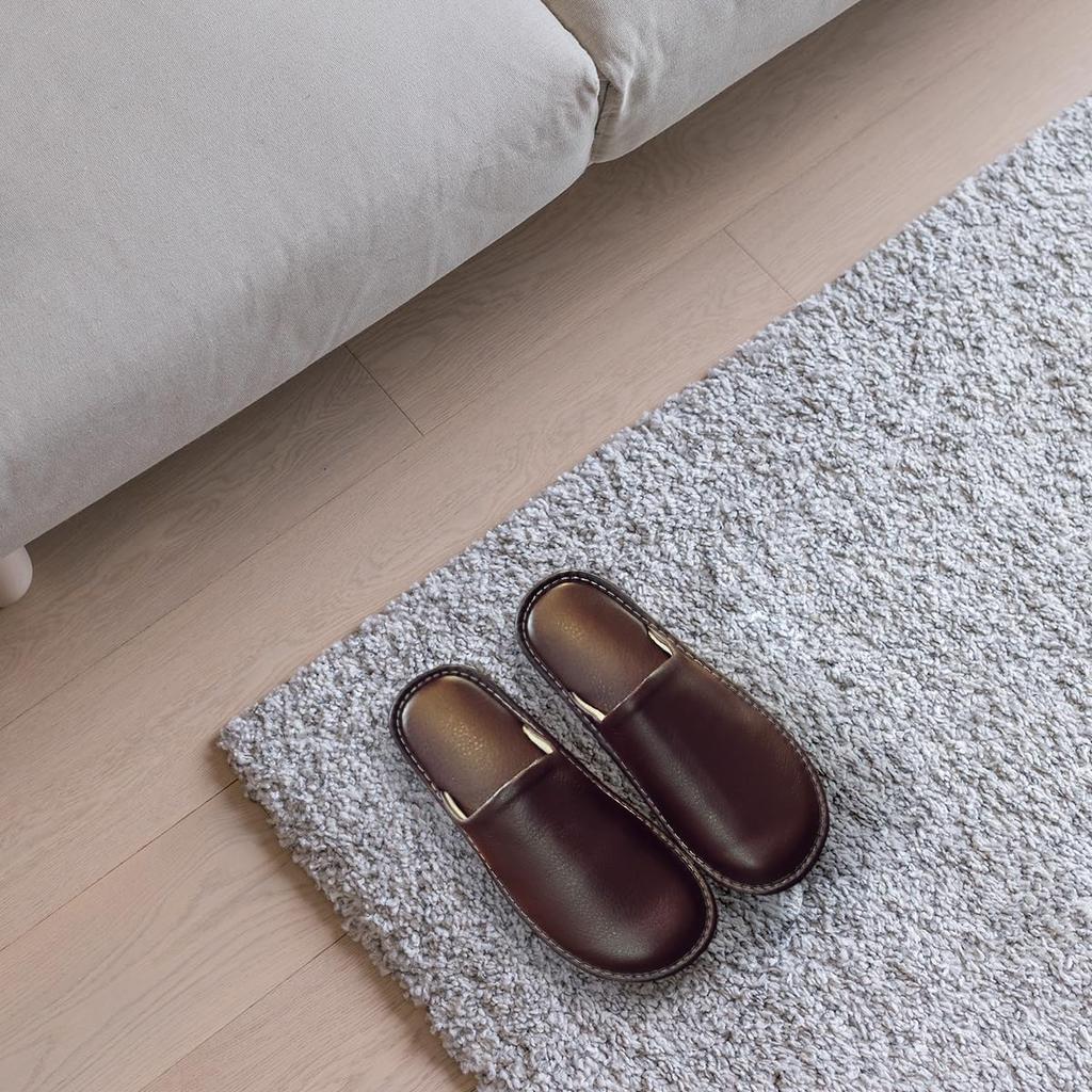 RADISSY Premium PU Leather Room Shoes with Leather for Indoor Suitable for Men and Women Slippers, Stitching, Non-Slip, Unisex, Lightweight,