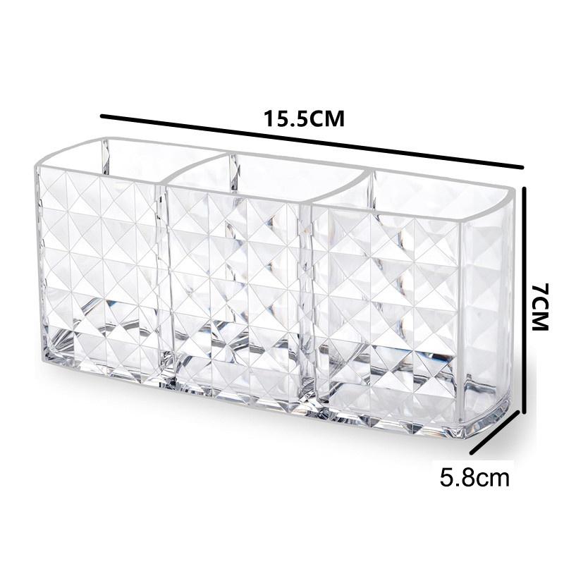 Clear Acrylic Makeup Brush Holder 1-Slot Compact Nail Hair Lip Liner Brush Lipsticks Organizer Student Box Pen Jewelry Storage