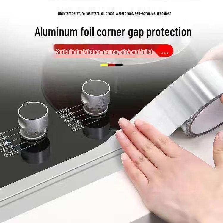 High-Temperature Resistant Self-Adhesive Aluminum Foil Sticker for Kitchen Countertops: Waterproof, Oil-Proof, and Mildew-Resistant