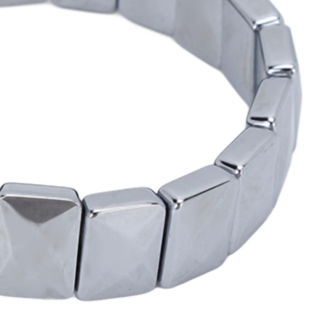 Terahertz Stone Bracelet Fashionable Faceted Rectangle Pain Relief Energy Stone Bracelet for Men