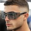 Small Rectangle One-Piece Punk Sunglasses Men  Luxury Brand Vintage Shield Goggle Eyewear For Male Trendy Outdoor Sunglass