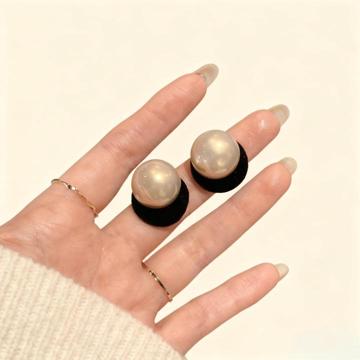 Red Velvet Geometric Pearl Earrings - 2025 Festive High-End Studs with Silver Needle for Women