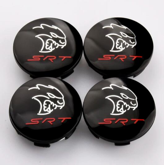 

4pcs x 64mm Car Logo Wheel Center Hub Caps Rim Cover Emblem Sticker For Dodge Charger Challenger Hell Cat SRT Chrysler 300C 4PCS