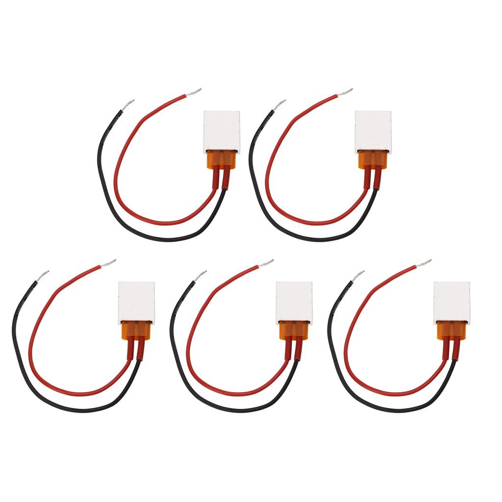 5 Stück PTC Heizplatte Aluminiumlegierung Keramik Thermostatisch PTC Heizelement 200 Grad Celsius Rotes Schwarzes Kabel