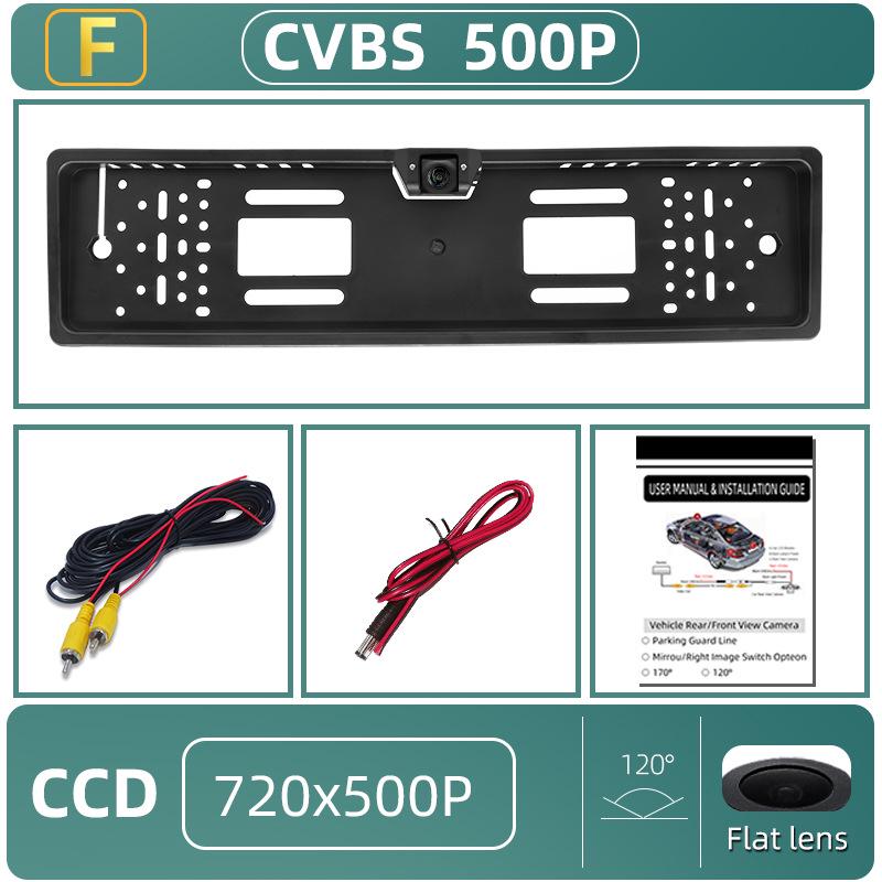 European Car License Plate Frame with LED Light and HD AHD Backup Rearview Camera