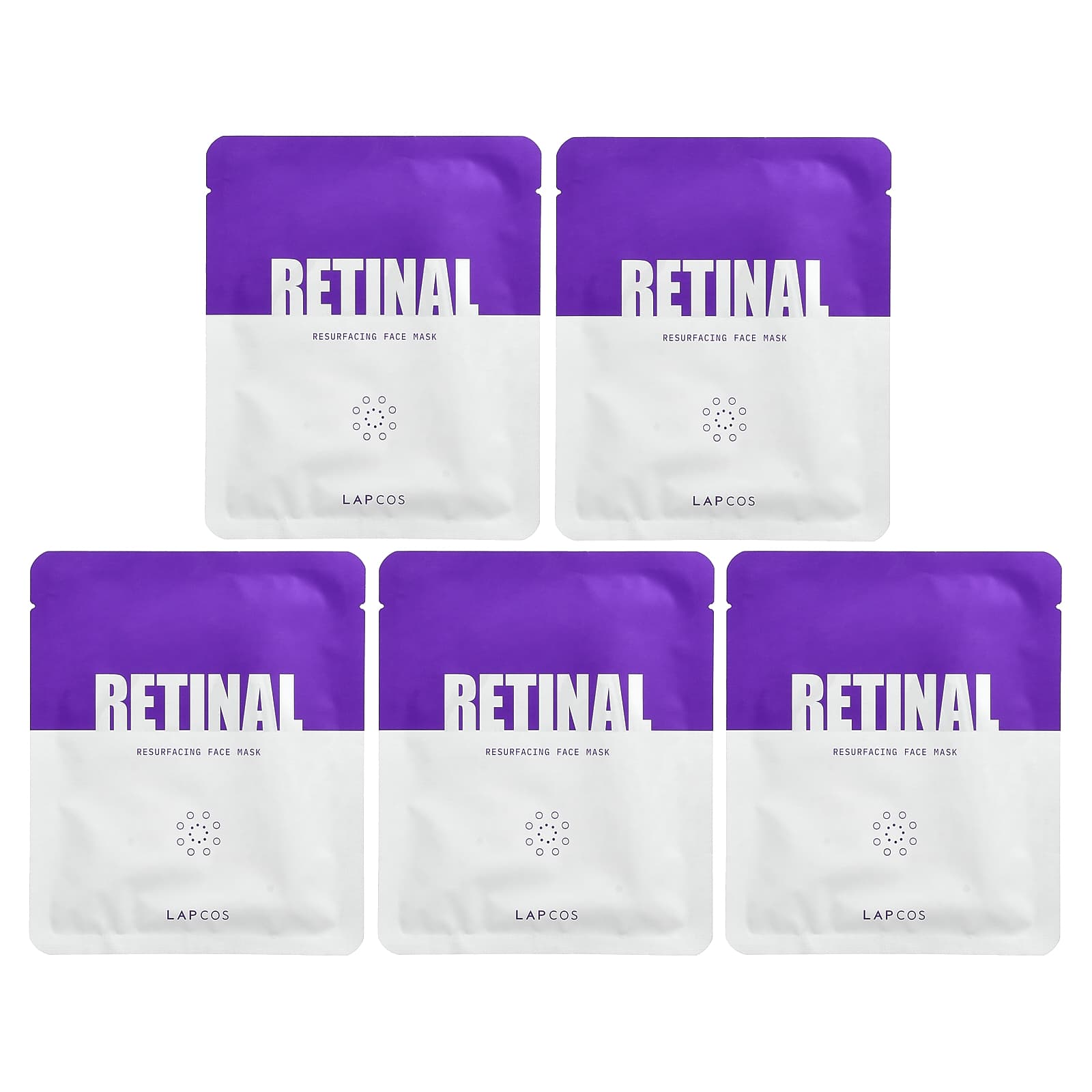 

Lapcos, Retinal Resurfacing Face Beauty Mask, 5 Sheets, 30g (1.05oz) Each