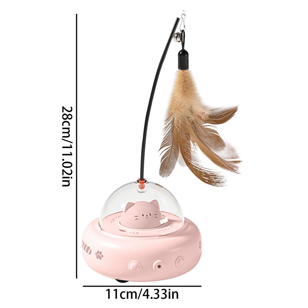 Cat Teaser Toy Cat Toys With Feather Cat Teaser Wand Rechargeable Electric Sensing Pet Toys For Chasing And Hunting