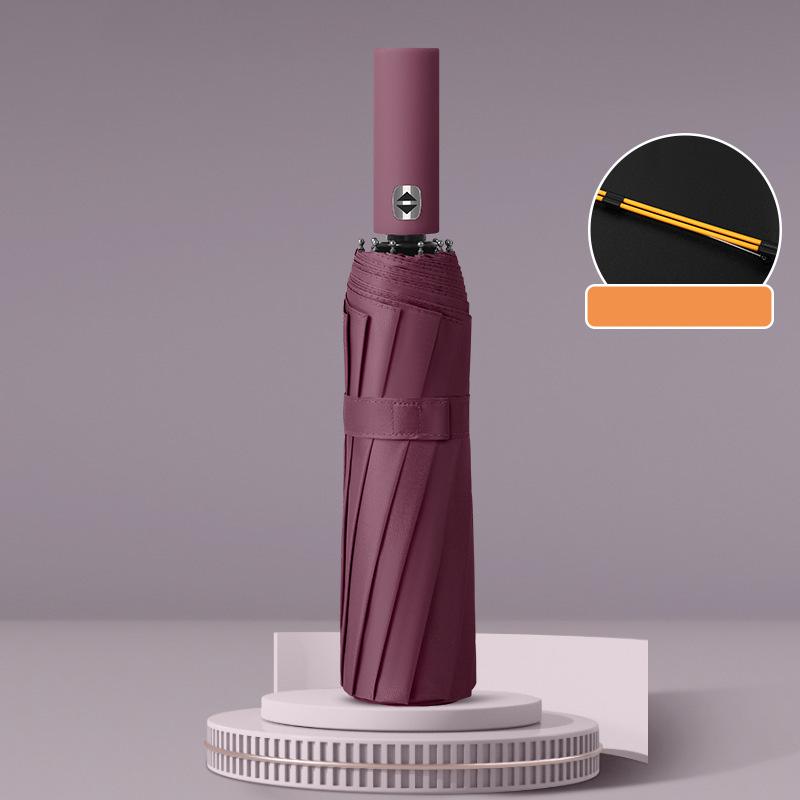 Reinforced 24-bone Umbrella Solid Color Automatic Umbrella Light Collapsible Large Size Sunshade Uv Protection Durable