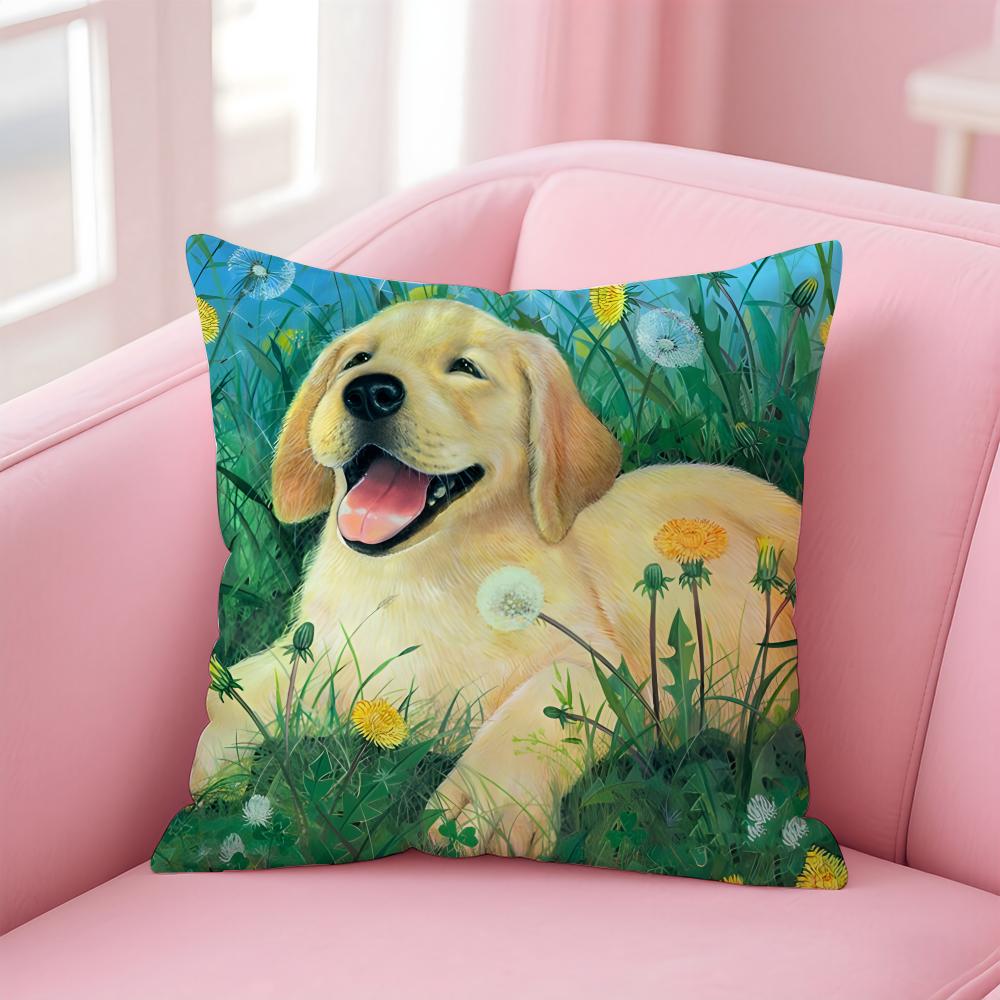 NICE CUTE Pembroke Welsh Corgi Dog Cushion Cover Pillow Case Soft Friendly Fabric  Concealed Zipper