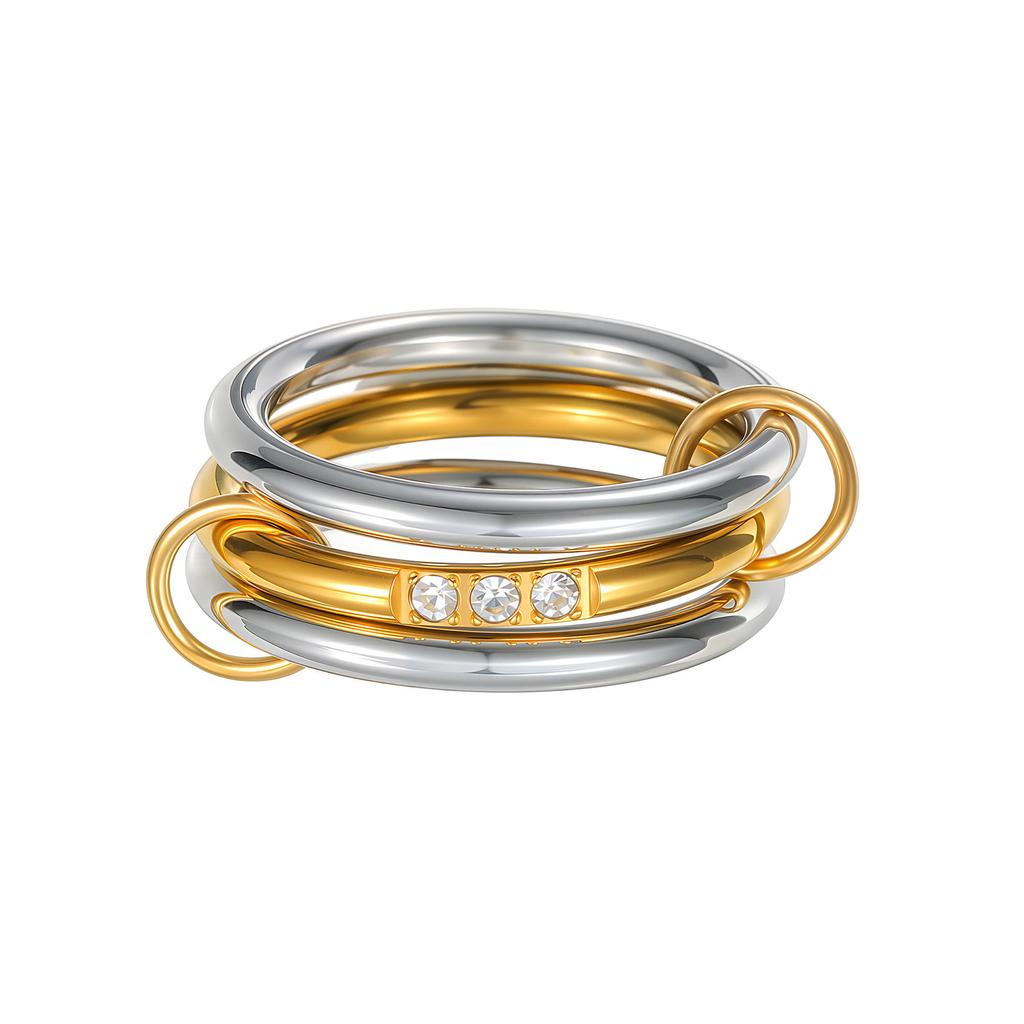 Stacking Engagement Band Rings For Women Plain Micro Paved 5A CZ Mix Color Multi Pieces Stack Full Finger