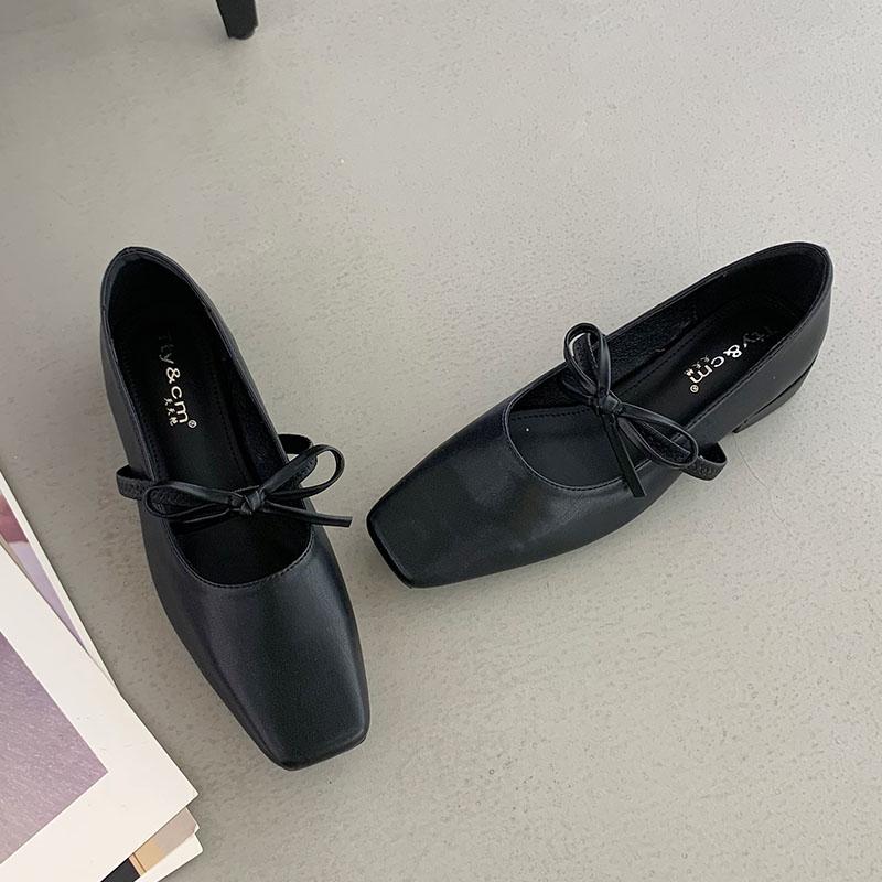 

Мода Мода Мелкие Женские Балетки Мэри Джейн Обувь Весна Лето Бант-Бабочка Женская Обувь с Квадратным Носком Женские Балетки С Обувью 35 чёрный