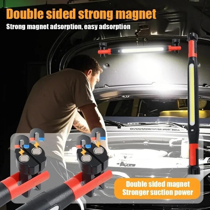 High Lumen Rechargeable LED Work Light Magnetic Flashlight with Swivel Base 360°Hook Waterproof for Car Repair Camping Emergency