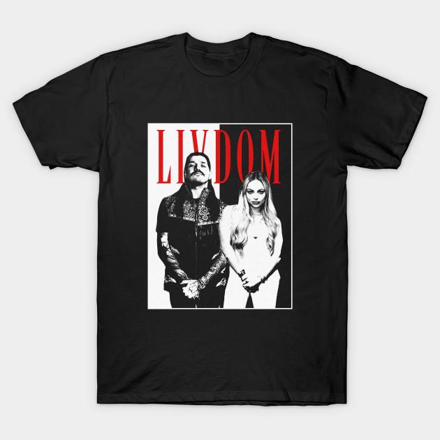 Men Black Print T-shirt Dominik Mysterio & Liv Morgan Livdom No-Cut Transfer Paper Print Cotton Tshirt S чёрный