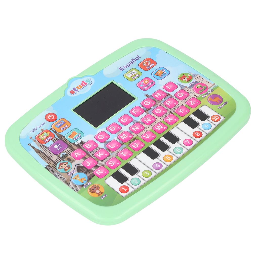 LED Spanisches Lerntablet für Kleinkinder Frühe Bildung Alphabet Wörter Zahlen Mathematiklernen