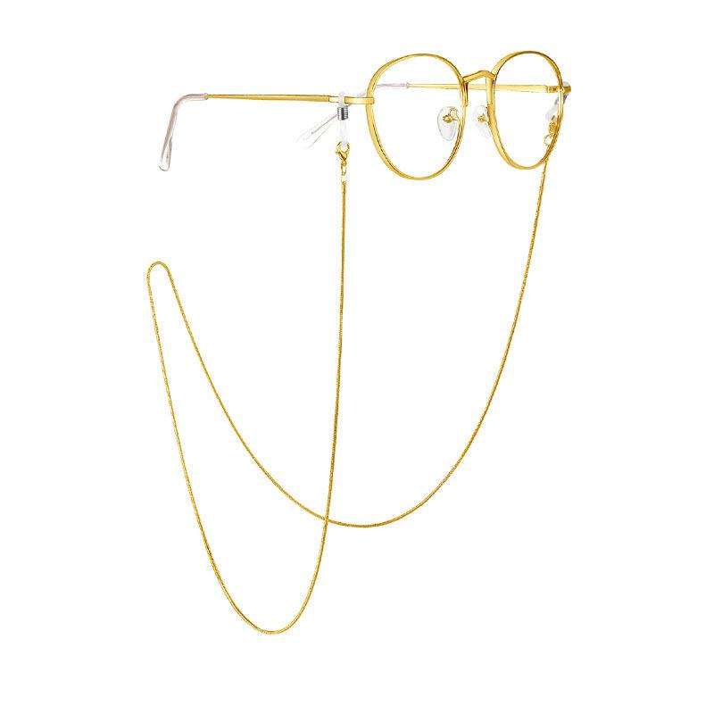 Retro Literary Glasses Chain Metal Glasses Lanyard Silver Chain Glasses Chain With Slip Sleeve (Fine Copper Chain)
