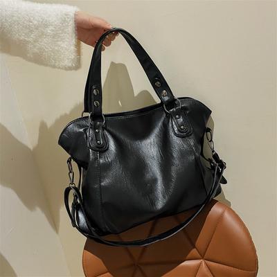 2026 New Large-capacity Bag Women's Bag Retro Versatile Messenger Bag Simple Casual Shoulder Tote Bucket