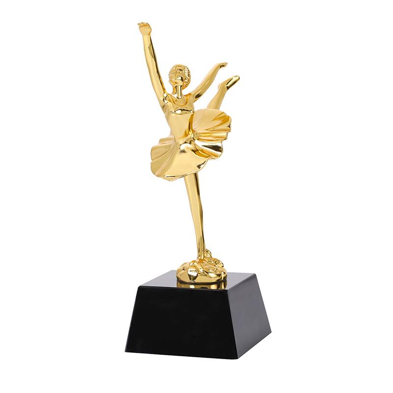 Metal Handicrafts Simulation Figure Sculptures Ballet Figures Dancing Girls Golden Statues Ballet Dance  Home Decoration