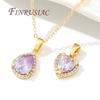 Fancy Charms For Jewelry 18K Real Gold Plated Heart Pendant Crystal Pendants For Necklace Supplies For Jewelry DIY Accessories