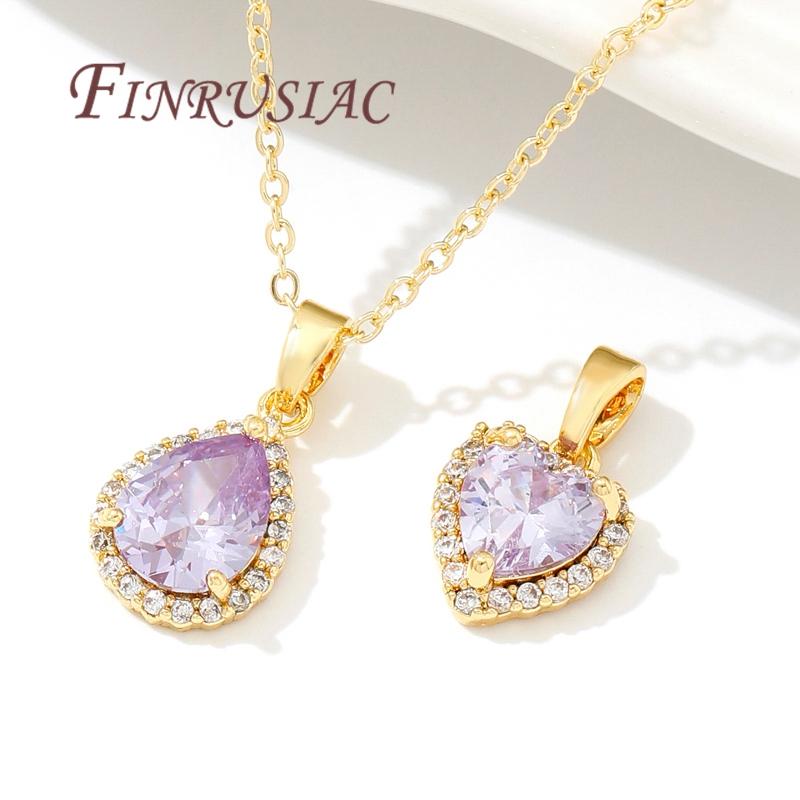 Fancy Charms For Jewelry 18K Real Gold Plated Heart Pendant Crystal Pendants For Necklace Supplies For Jewelry DIY Accessories