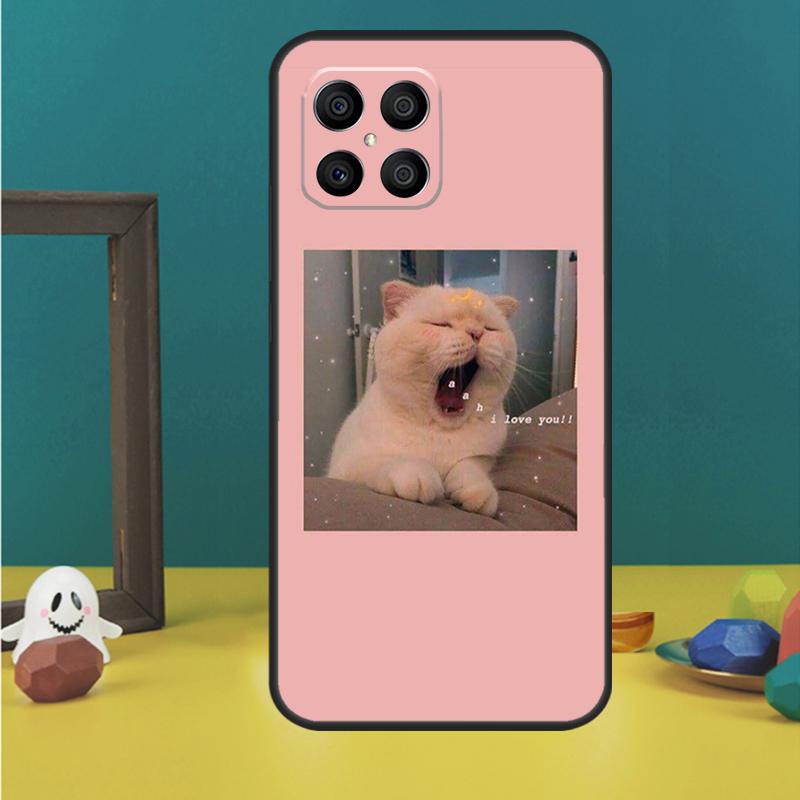 

Pink Aesthetic Cute Cat Animal Case For Honor Magic 5 6 7 Lite Honor 200 Pro 50 70 90 Lite X9b X9a X8b X8a X8 X9 X9c Cover Honor 90