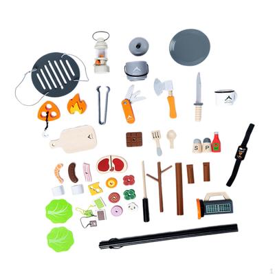 Outdoor Camping Toy with Food Cooperation Cooking Kitchen Playset Pretend Cutting Play