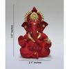 Mukut Ganesha Idol for Car Dashboard Maroon Red and Gold Small Ganesha Murti Ganpati Idol