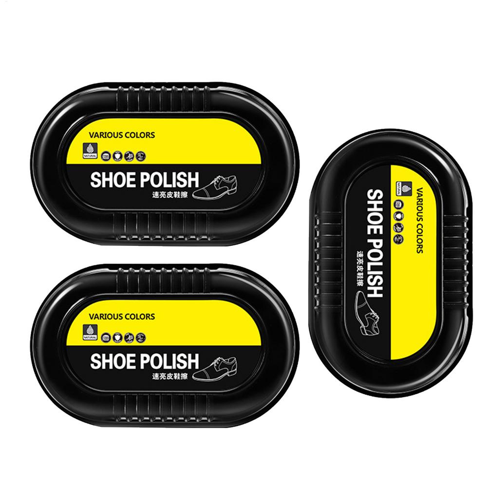 3pcs Multifunctional Double-Faced Shoe Polish Colorless Light Shoes Rub Leather Care Oil Sponge Shoe Wax Shoes Brush чёрный