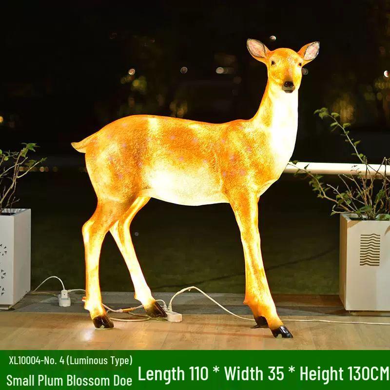 Outdoor Luminous Sika Deer Sculptures