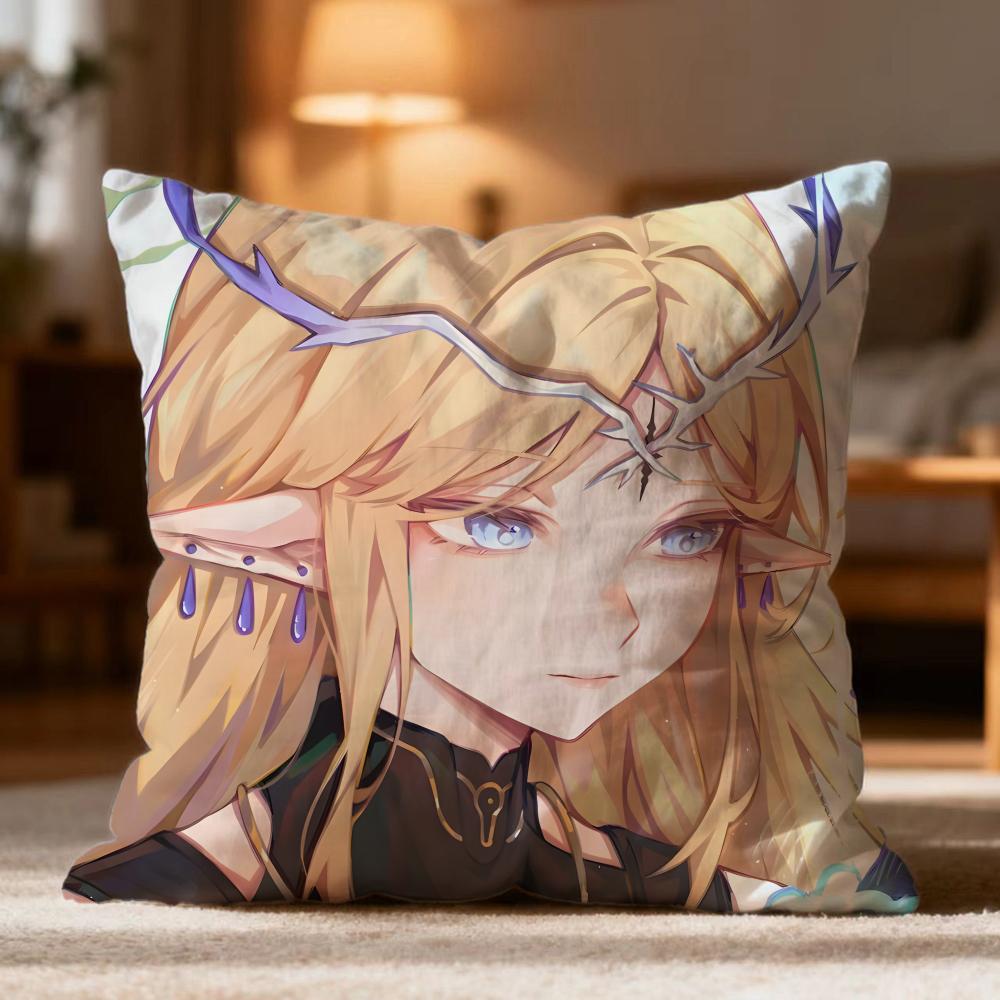 Hot CCartethyia Wuthering Waveser Cushion Cover Soft Washable Pillow Case Multi-Scene for Couch Bed Travel Office Use