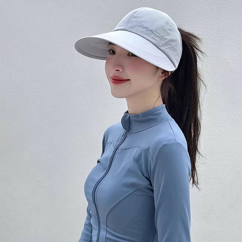 2026 Style Oversized Brim Sunscreen Hat For Women And Men Outdoor Baseball Cap Quick-Drying Duckbill Cap Open Top Sun Hat