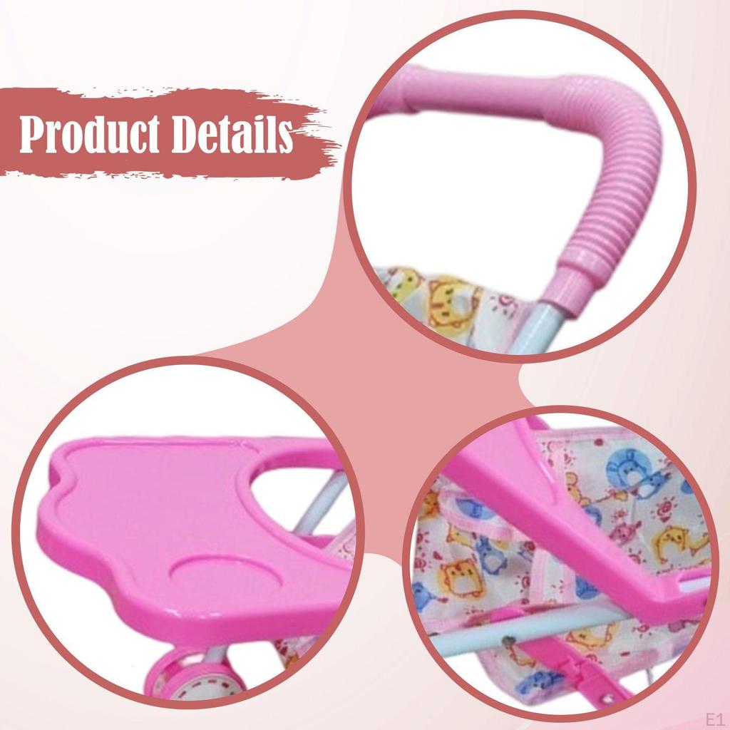 Puppenwagen Gastgeschenk Geburtstagsgeschenk Rollenspiel Zusammenklappbar Pädagogisch Mädchen