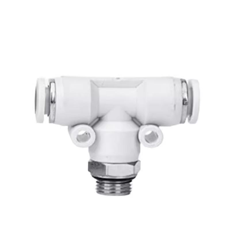 T-Type G Thread Pneumatic Connector with Seal Ring – Three-Way Straight Quick Push-in PB Series