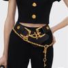 Exaggerated Irregular Beaded Chain With Alloy Key Lock Necklace For Women Jewelry Fashion Show Model Waist Accessory