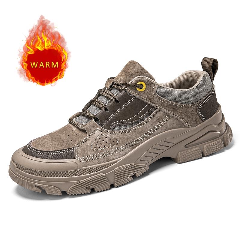 High Quality Brand Men's Outdoor Hiking Shoes Anti Slip Thick Soled Men's Trendy Sports Shoes Winter Cotton Shoes Free Delivery