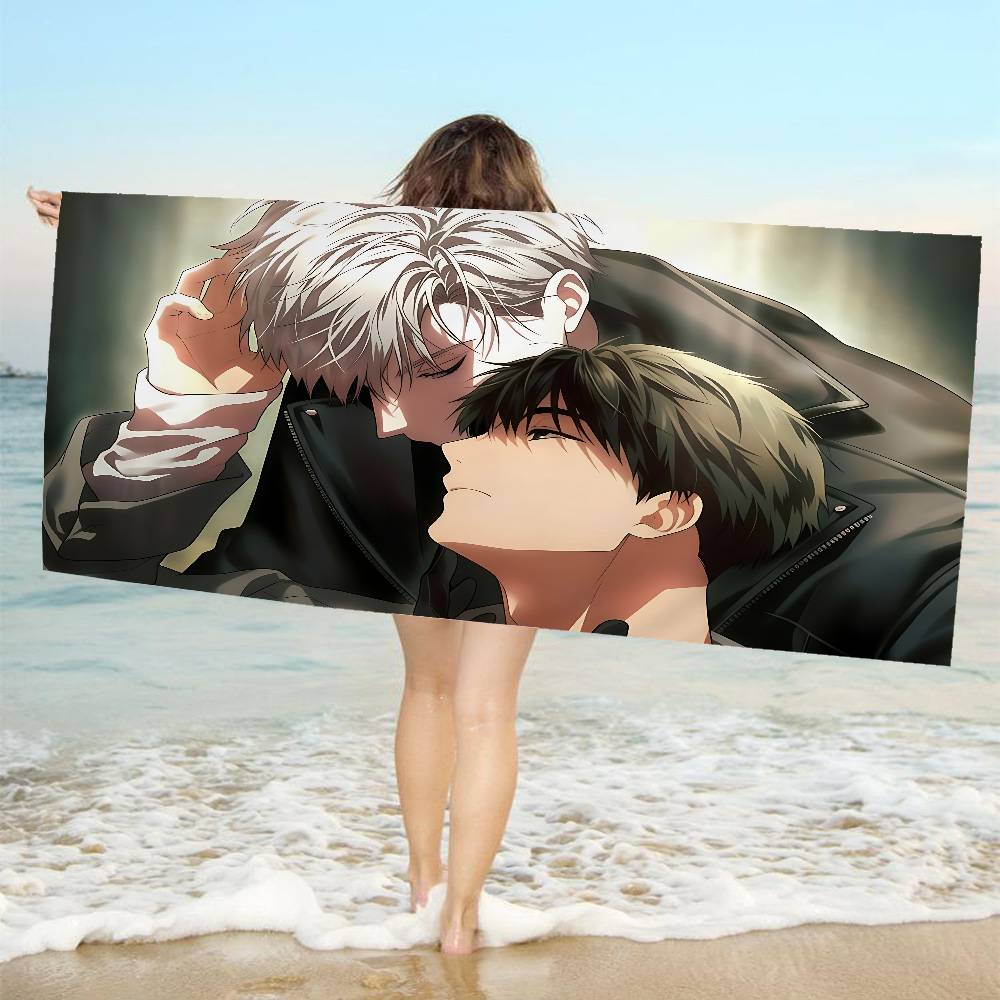 passion bl anime Microfiber Printed Beach Towel Mountain Climbing Yoga Beach Swimming Running Absorbent Soft Towel