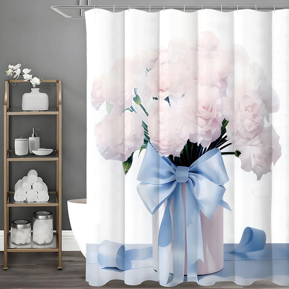

День матери Акварельная цветочная шторка для душа, Декоративная шторка для душа для ванной, Водонепроницаемая шторка для душа с крючками 90*180cm